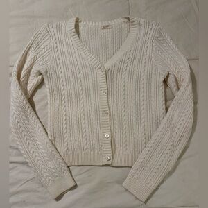 Brandy Melville Cream Cable Knit Cardigan